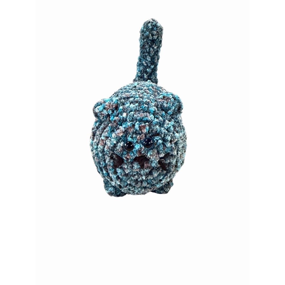 New Handmade Crochet Plushie Cat Kitten blue